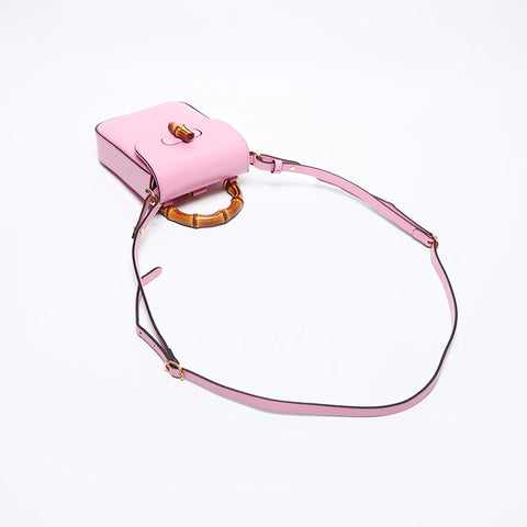 Gucci bambou 2way mini handle supérieur sac à épaule rose ws11361