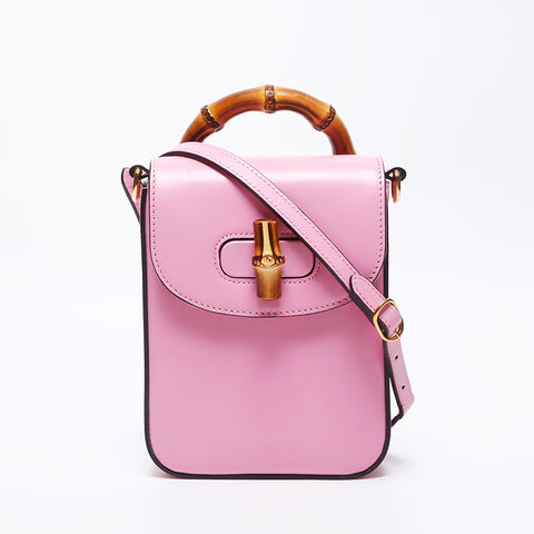 Gucci Bamboo 2way迷你顶部手柄肩带粉红色WS11361