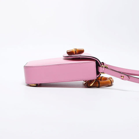 Gucci Bamboo 2way迷你顶部手柄肩带粉红色WS11361