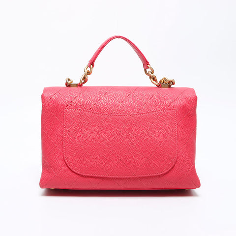 Chanel CHANEL 30 Turnlock 2WAY Caviar Skin Top Handle Shoulder Bag Pink WS11362