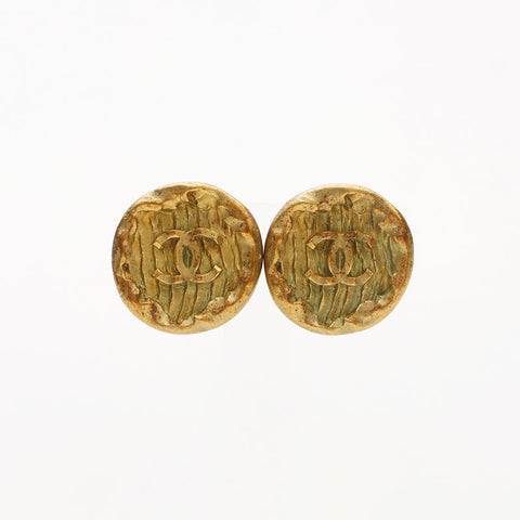 CHANEL COCO Mark Grande boucle d'oreille ronde or WS11376