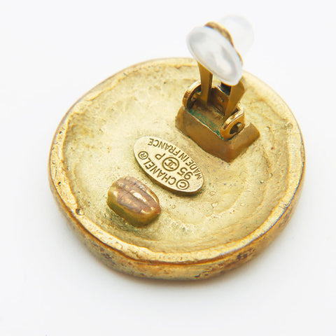 CHANEL COCO Mark Large Round Earring gold WS11376