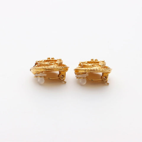 Chanel Chanel 04a Coco Mark Round Boucles d'oreilles Gold WS11386