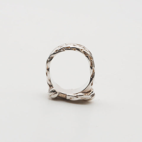 Hermes Dianne Belt Size 8 Ring Silver WS11388