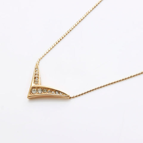 Christian Dior Rhingestone Collier Gold WS11393