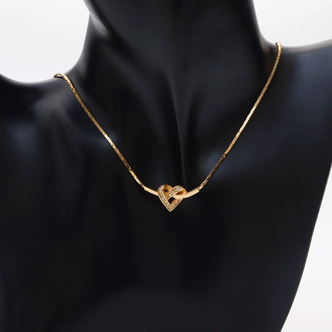 Christian Dior Heart Rhingestone Collier Gold WS11398