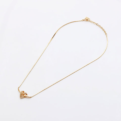 Christian Dior Heart Rhingestone Collier Gold WS11398