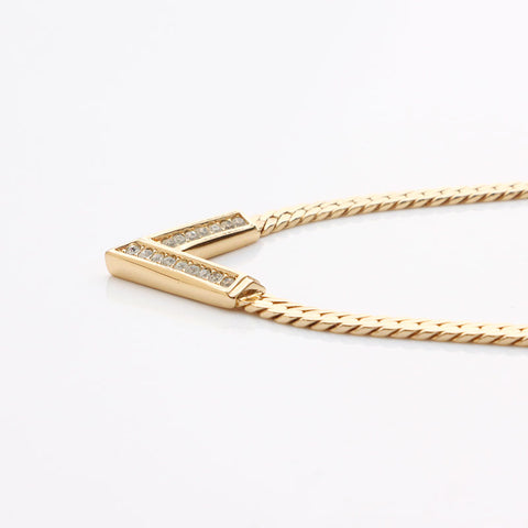 Christian Dior Rhinestone Collier Gold WS11400