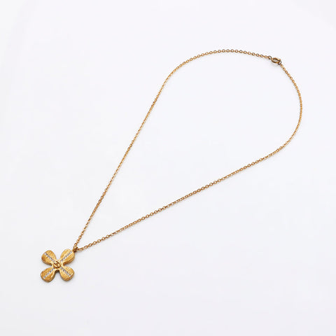 CHANEL COCO Mark Kuroba Rhinestone 01C Necklace gold WS11413
