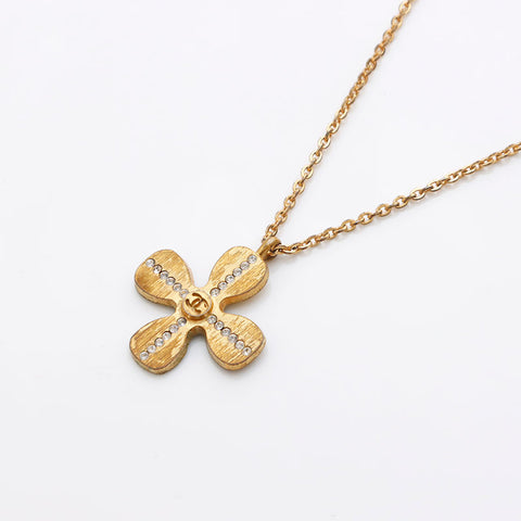 CHANEL COCO Mark Kuroba Rhinestone 01C Necklace gold WS11413