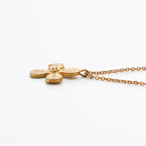 CHANEL COCO Mark Kuroba Rhinestone 01C Necklace gold WS11413