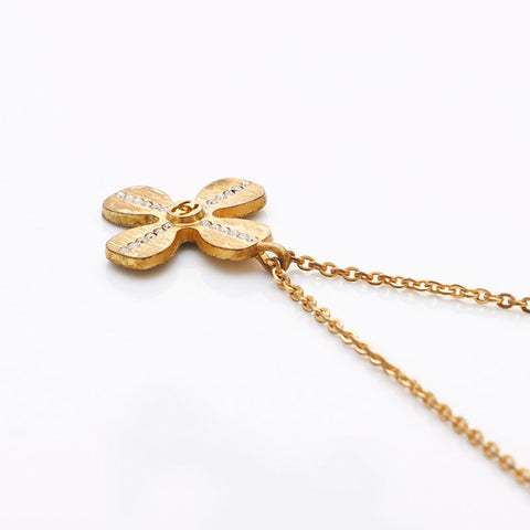 CHANEL COCO Mark Kuroba Rhinestone 01C Necklace gold WS11413