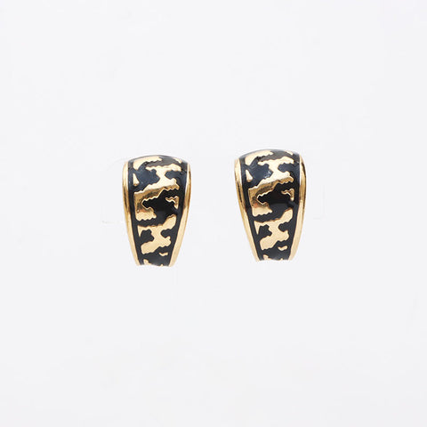 Boucles d'oreilles géométriques chrétiennes Gold Black WS11427