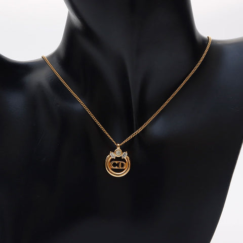 Christian Dior CD Logo Collier Rhingestone Gold WS11442