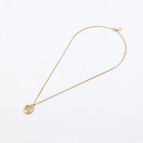 Christian Dior CD Logo Collier Rhingestone Gold WS11442