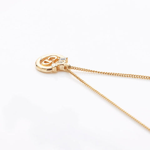 Christian Dior CD Logo Collier Rhingestone Gold WS11442
