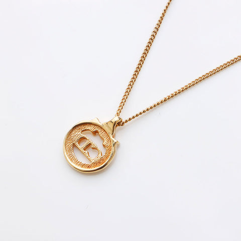 Christian Dior CD Logo Collier Rhingestone Gold WS11442