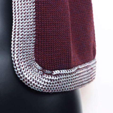 CHANEL Size:38 Wool Sequins 1999 ensemble purple WS11450