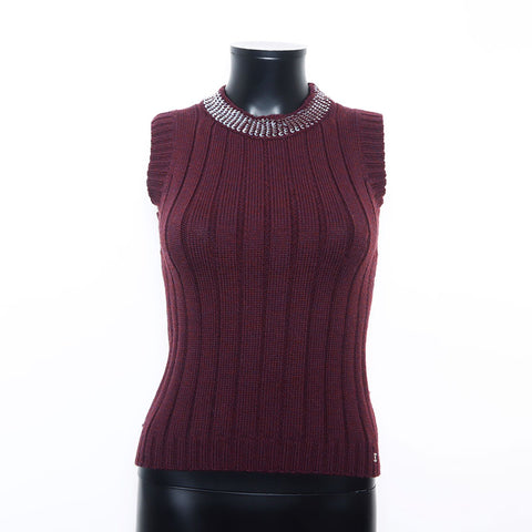 CHANEL Size:38 Wool Sequins 1999 ensemble purple WS11450