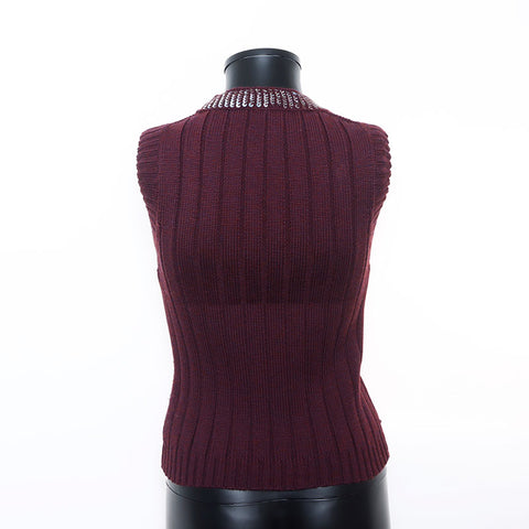 CHANEL Size:38 Wool Sequins 1999 ensemble purple WS11450