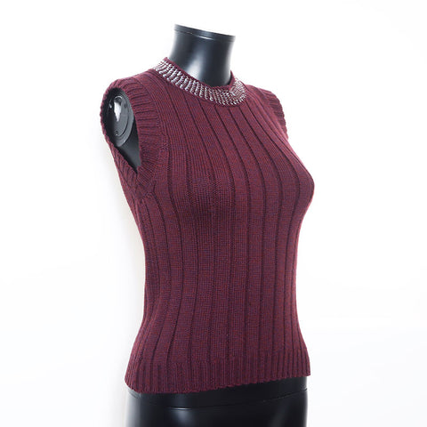 CHANEL Size:38 Wool Sequins 1999 ensemble purple WS11450
