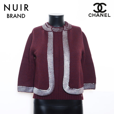 CHANEL Size:38 Wool Sequins 1999 ensemble purple WS11450