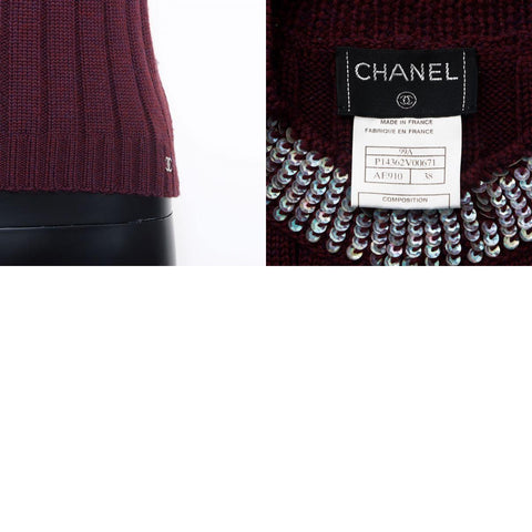 CHANEL Size:38 Wool Sequins 1999 ensemble purple WS11450