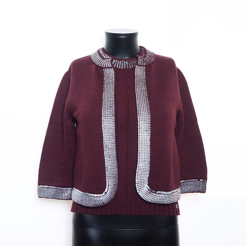 CHANEL Size:38 Wool Sequins 1999 ensemble purple WS11450