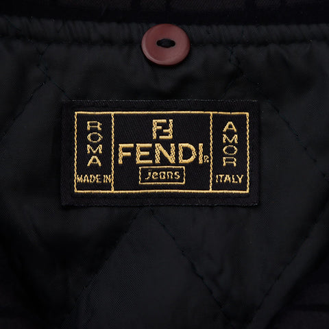 フェンディ FENDI ズッカ柄 ロングコート 長袖 コート ブラック WS11456