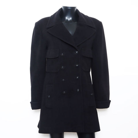 Chanel Double Coco Button Mantel Schwarz WS11458