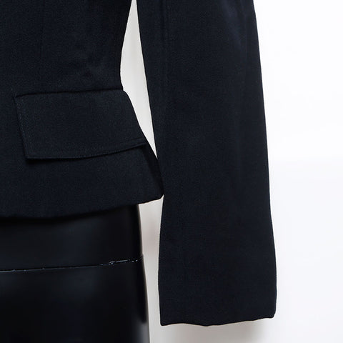 Christian Dior No Kragen formelle Größe: 9 Button Jacke Schwarz WS11459