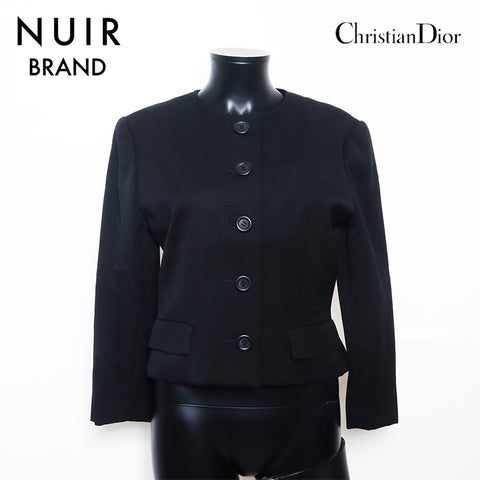 Christian Dior No Kragen formelle Größe: 9 Button Jacke Schwarz WS11459
