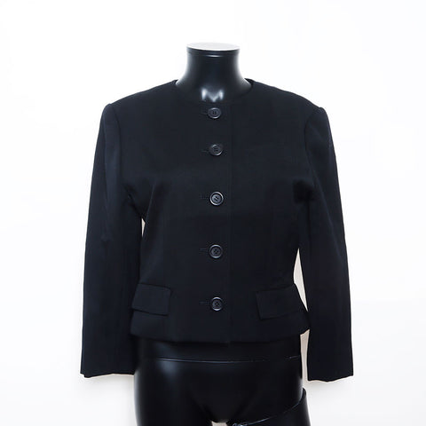 Christian Dior No Kragen formelle Größe: 9 Button Jacke Schwarz WS11459