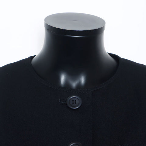 Christian Dior No Kragen formelle Größe: 9 Button Jacke Schwarz WS11459