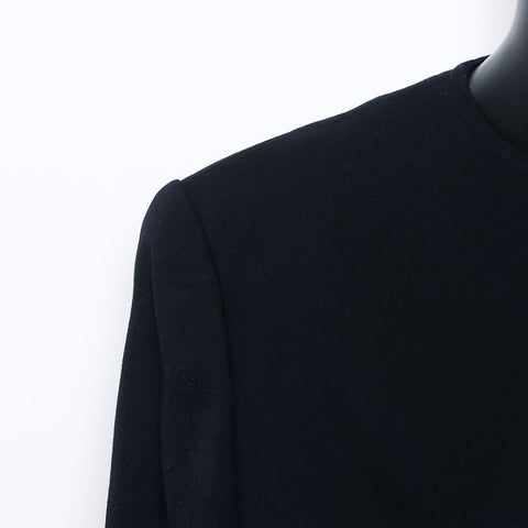 Christian Dior No Kragen formelle Größe: 9 Button Jacke Schwarz WS11459