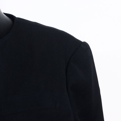Christian Dior No Kragen formelle Größe: 9 Button Jacke Schwarz WS11459