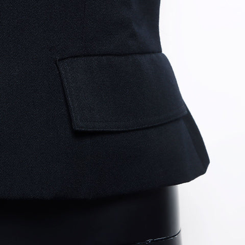 Christian Dior No Kragen formelle Größe: 9 Button Jacke Schwarz WS11459