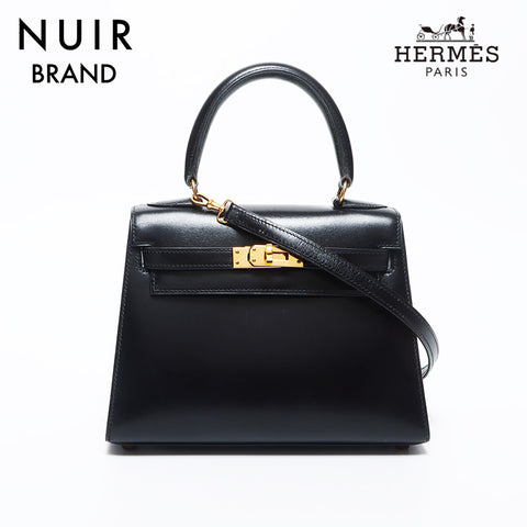 Hermes Hermes 1991 ⚪︎u雕刻迷你凯利20金硬件手提包黑色WS11461