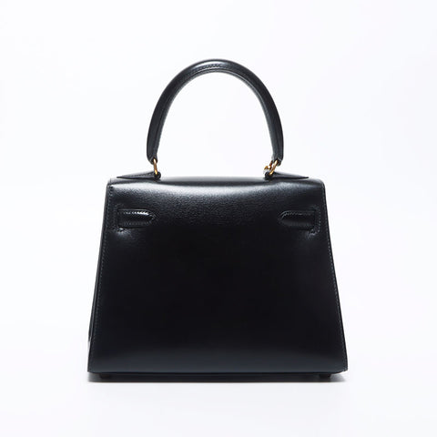 Hermes Hermes 1991 ⚪︎u雕刻迷你凯利20金硬件手提包黑色WS11461