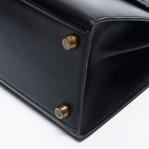 Hermes Hermes 1991 ⚪︎u雕刻迷你凯利20金硬件手提包黑色WS11461