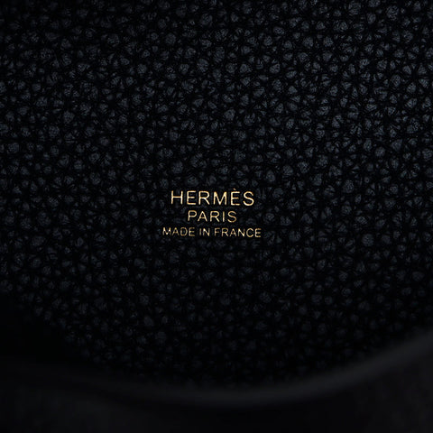 HERMES Picotin Lock Gold Metal PM B Engraved 2023 Handbag black WS11462