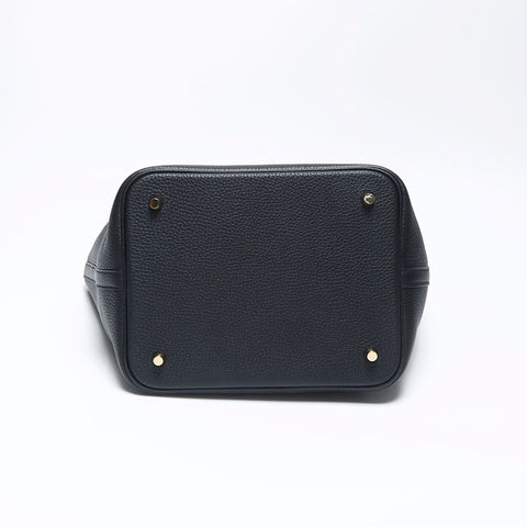 HERMES Picotin Lock Gold Metal PM B Engraved 2023 Handbag black WS11462
