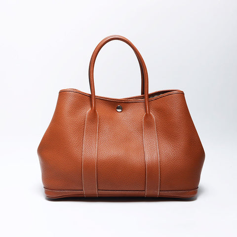 Hermes Garden Party PM X GRAVED 2016 Handbag Brown WS11463