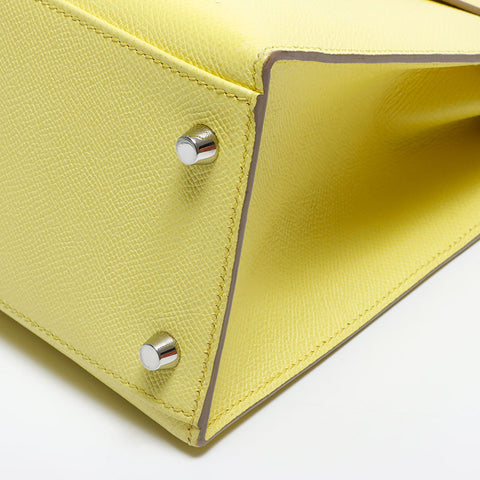 爱马仕爱马仕（Hermes Hermes Kelly）凯利32 r刻有银色硬件2014手提包黄色WS11464