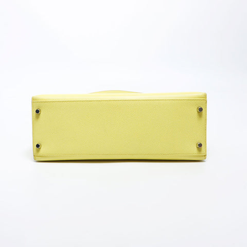 爱马仕爱马仕（Hermes Hermes Kelly）凯利32 r刻有银色硬件2014手提包黄色WS11464