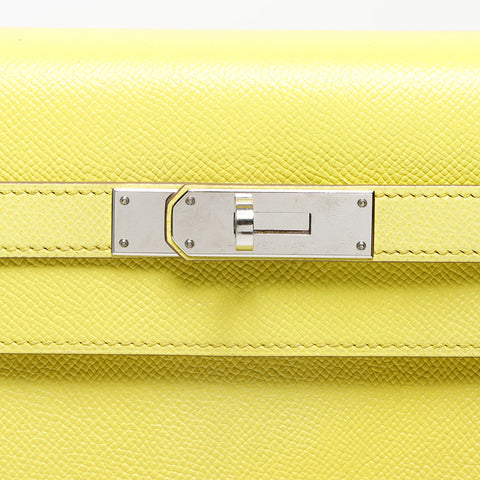 爱马仕爱马仕（Hermes Hermes Kelly）凯利32 r刻有银色硬件2014手提包黄色WS11464