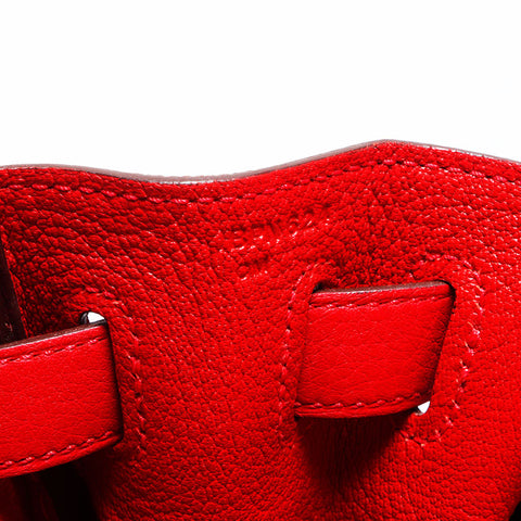 Hermès Hermes Kelly 32 B Handraillerie en or gravé sac à main rouge WS11465