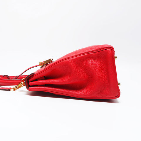 Hermès Hermes Kelly 32 B Handraillerie en or gravé sac à main rouge WS11465