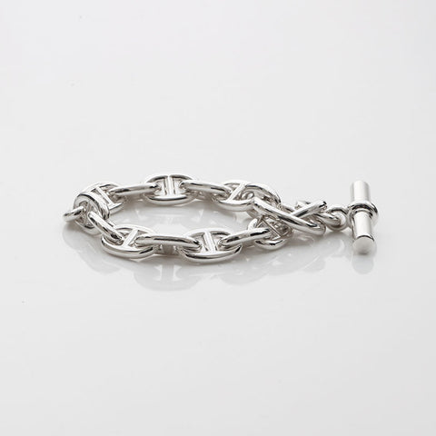 Hermes Hermes Chaine d'Incle 925 15-Panel MM Bracelet Silver WS11473