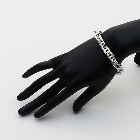 HERMES Chaine d'Ancre 925 15 frames MM bracelet Silver WS11474